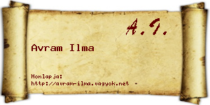 Avram Ilma névjegykártya